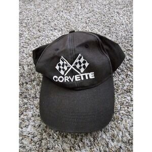 Vintage Corvette CapAmerica Black Strapback Baseball Cap OSFM